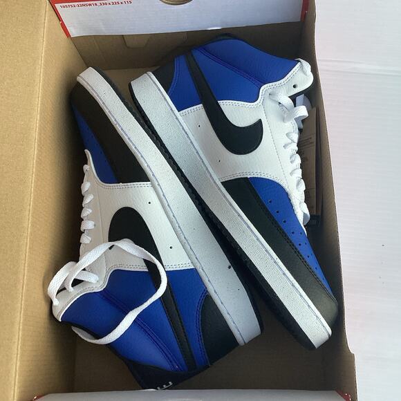 Nike Court Vision Mid Sneaker Shoes Mens 9.5 Blue Black White Athletic New - Picture 5 of 9